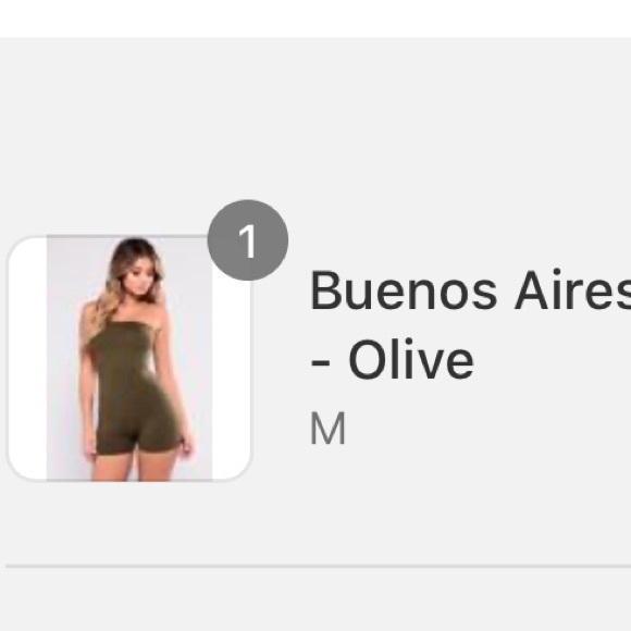 Fashion Nova Buenos Aires Olive Green Romper - Picture 4 of 4